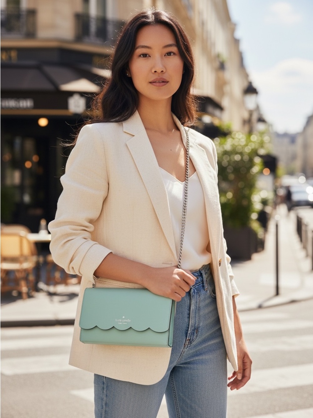 Kate Spade Gemma Wallet On Chain Crossbody Bag Scallop Blue - Picture 6 of 9